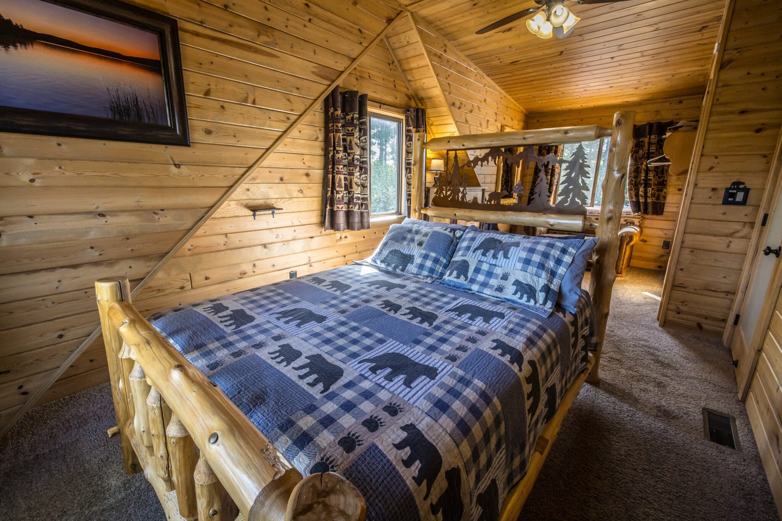 2nd Floor Master Bedroom at Lakeside Cabin