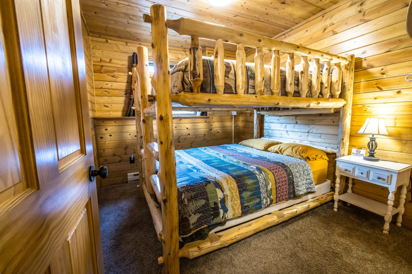 Basement Bedroom Bunk Beds at Lakeside Cabin